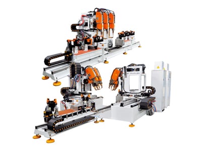 Máquina de soldar para umbral de puerta de coche