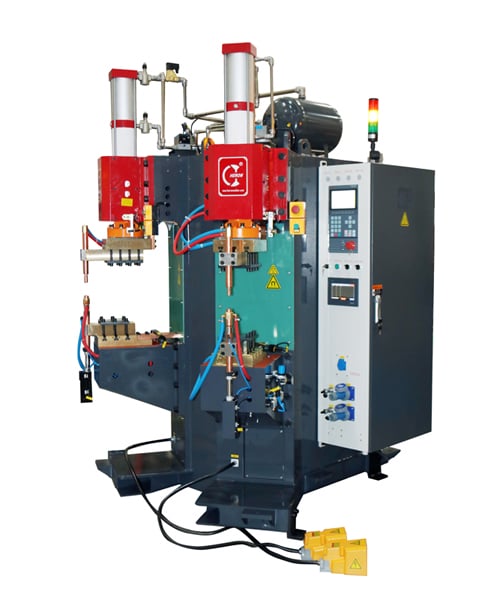 Soldadora de proyección MFDC de doble cabezal para tuercas de fijación automotriz